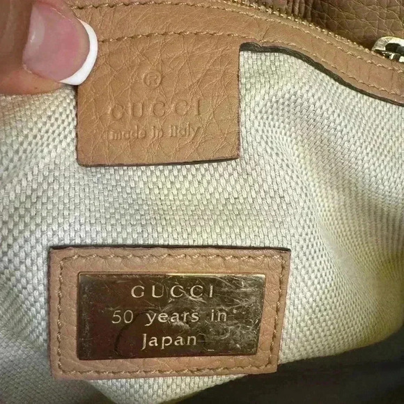 Gucci Vintage Medium Floral Camvas Pink/Beige Leather Tote Bag. - Picture 12 of 15